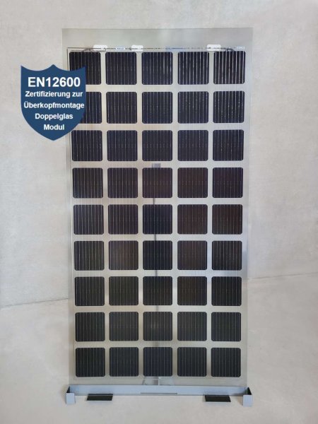 GridParity B45/6 275 Wp Glas PV Modul bifacial 40% Transparenz (2000 mm x 1002 mm x 5mm)
