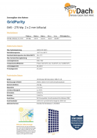 GridParity B45/6 275 Wp Glas PV Modul bifacial 40% Transparenz (2000 mm x 1002 mm x 5mm)