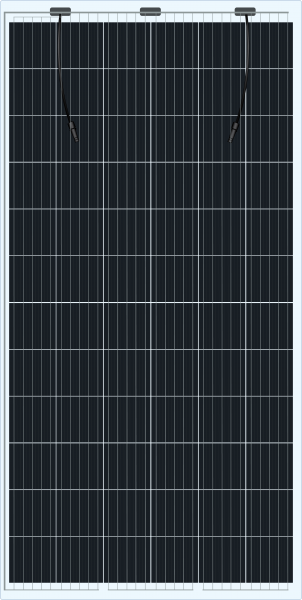 GridParity B72 400 Wp Glas PV Modul bifacial 5% Transparenz (2000 mm x 1002 mm x 5 mm)
