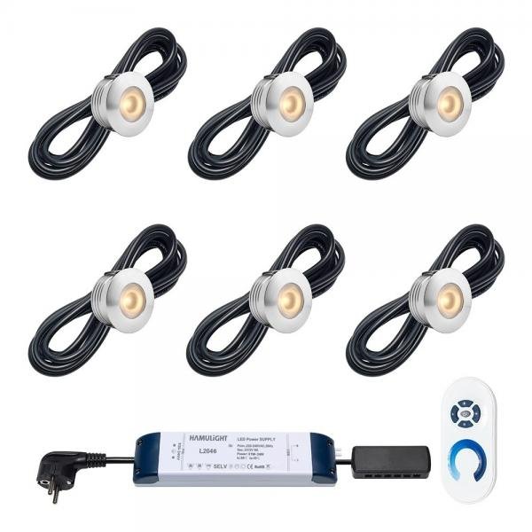 LED-Set mit Spots schwarz á 3 Watt, IP 44, fest