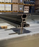 H-Schiene zur regendichten Montage von Rahmenmodulen 3,54m, 5,3m, 7,07m