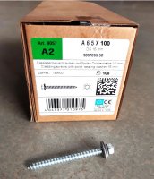 Fassadenbauschrauben Edelstahl 6,5 x 100mm für...